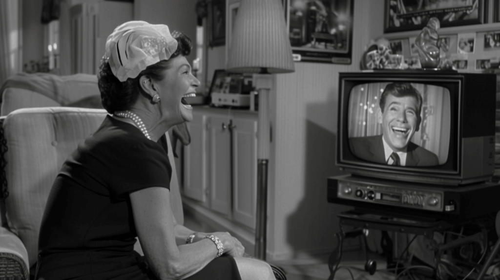60s woman watching Johnny Carson